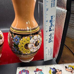 VTG Keralit Czech peasant art pottery vase.  Handmade and painted.